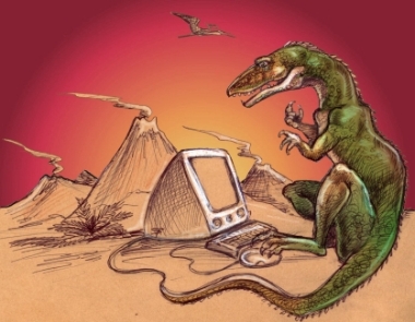 Dinosaur at Computer